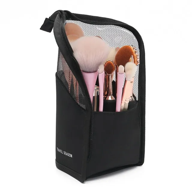 1Pcs Multi-functional Makeup Storage Box Zipper Cosmetics  Bag Waterproof Makeup Brush Organizer Travel Carry Case