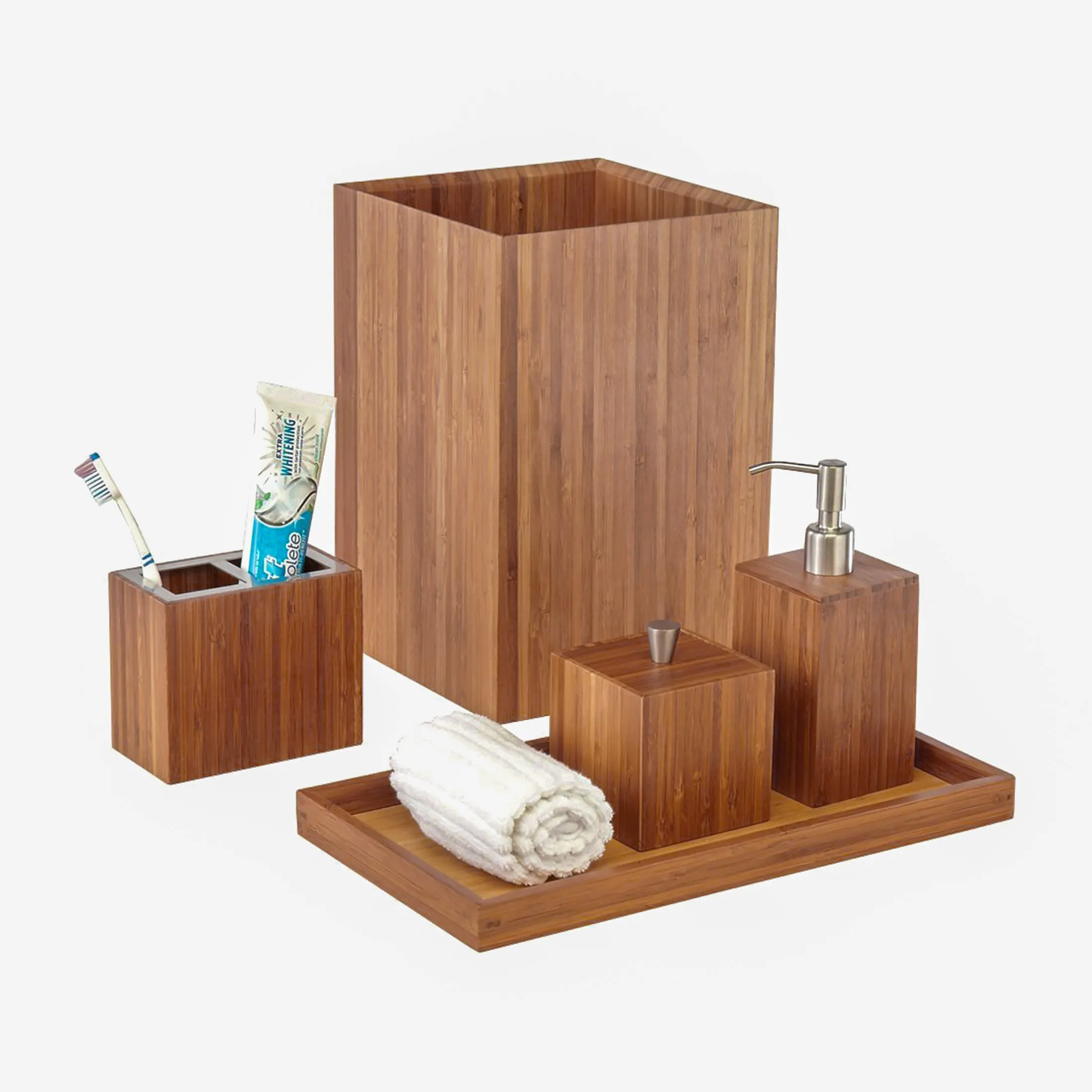 5-Piece Bamboo Bath and Vanity Set