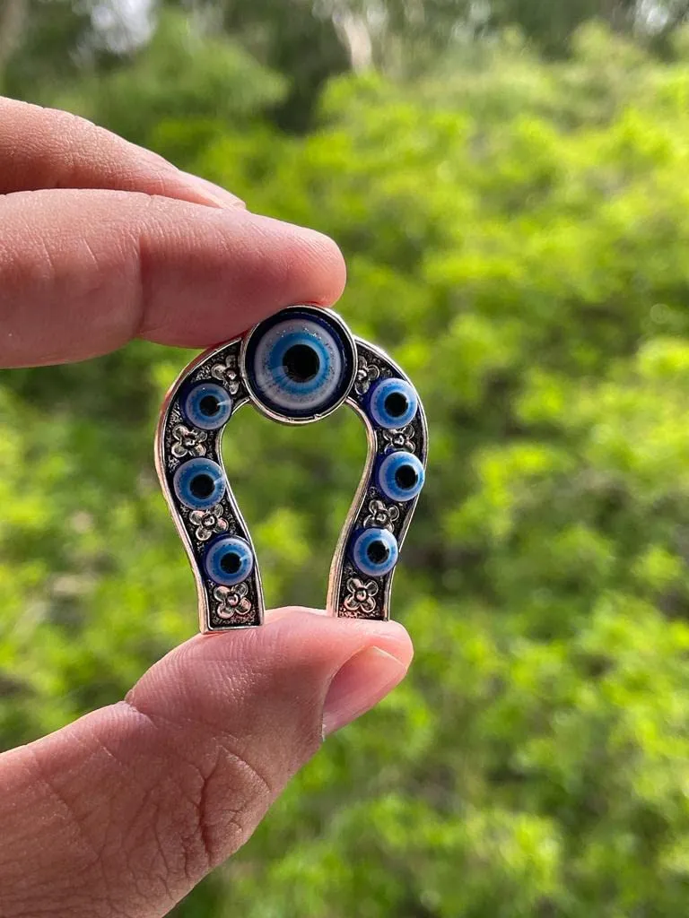 BLUE BEADS Home & Decor Magnets Multi Design Turkish Evil Eye Fridge Magnet Refrigerator Good Luck Sticker Decorative Things & Car Accessories (Any Design Pack of 5 Pcs Magnets)