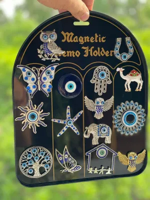BLUE BEADS Home & Decor Magnets Multi Design Turkish Evil Eye Fridge Magnet Refrigerator Good Luck Sticker Decorative Things & Car Accessories (Any Design Pack of 5 Pcs Magnets)