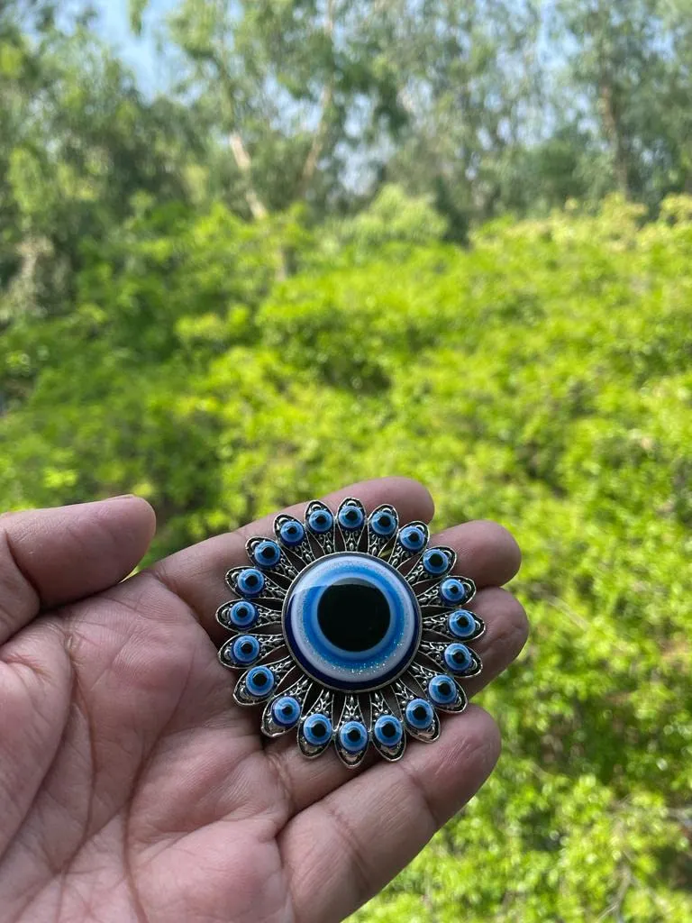 BLUE BEADS Home & Decor Magnets Multi Design Turkish Evil Eye Fridge Magnet Refrigerator Sticker Good Luck & Protection Unique Souvenir Items Home and Office Decorative Things & Car Accessories (Any Design Pack of 4 Pcs Magnets)