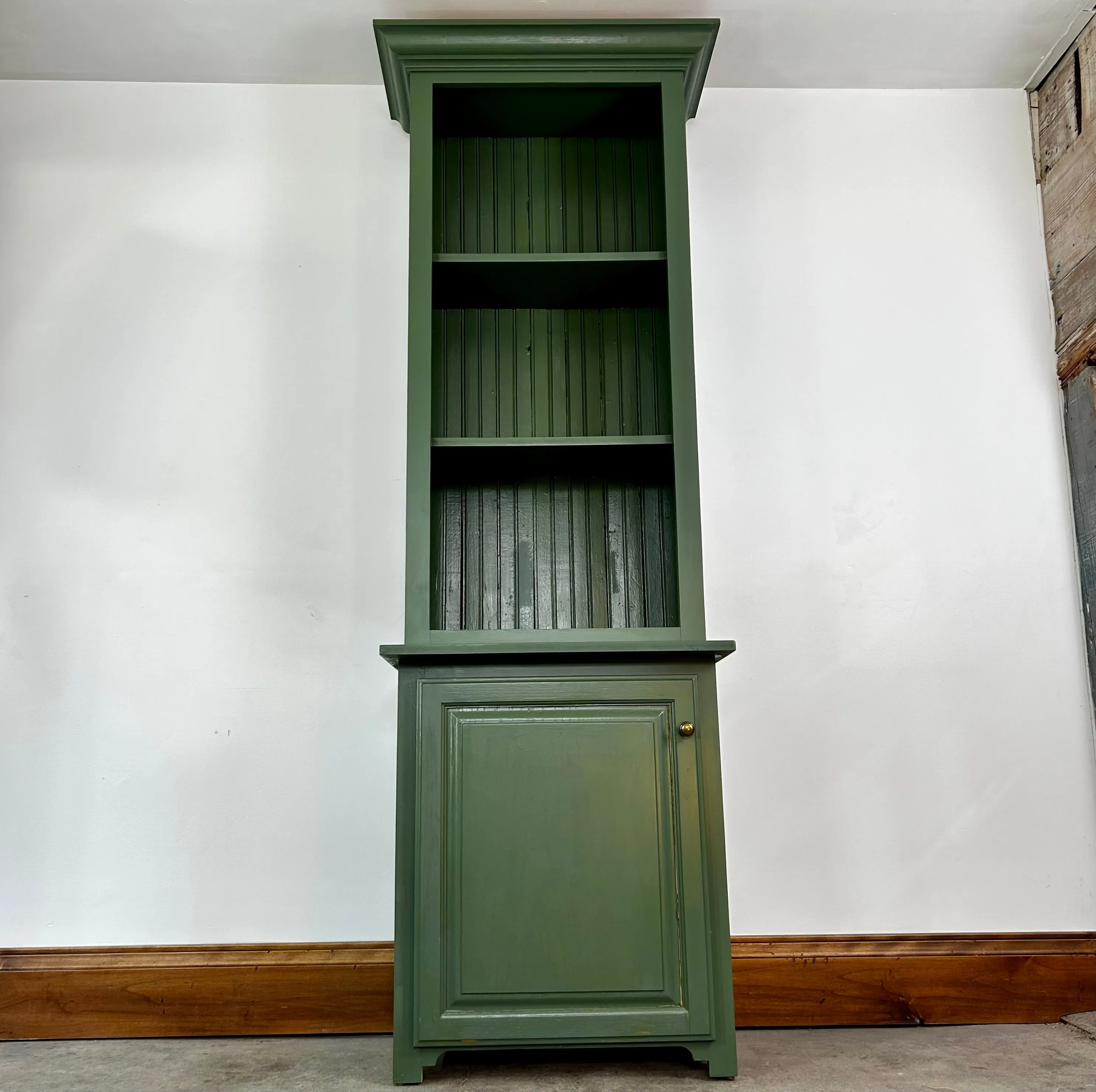Canning Cabinet, Pantry, Two Piece, Colonial Style, Green