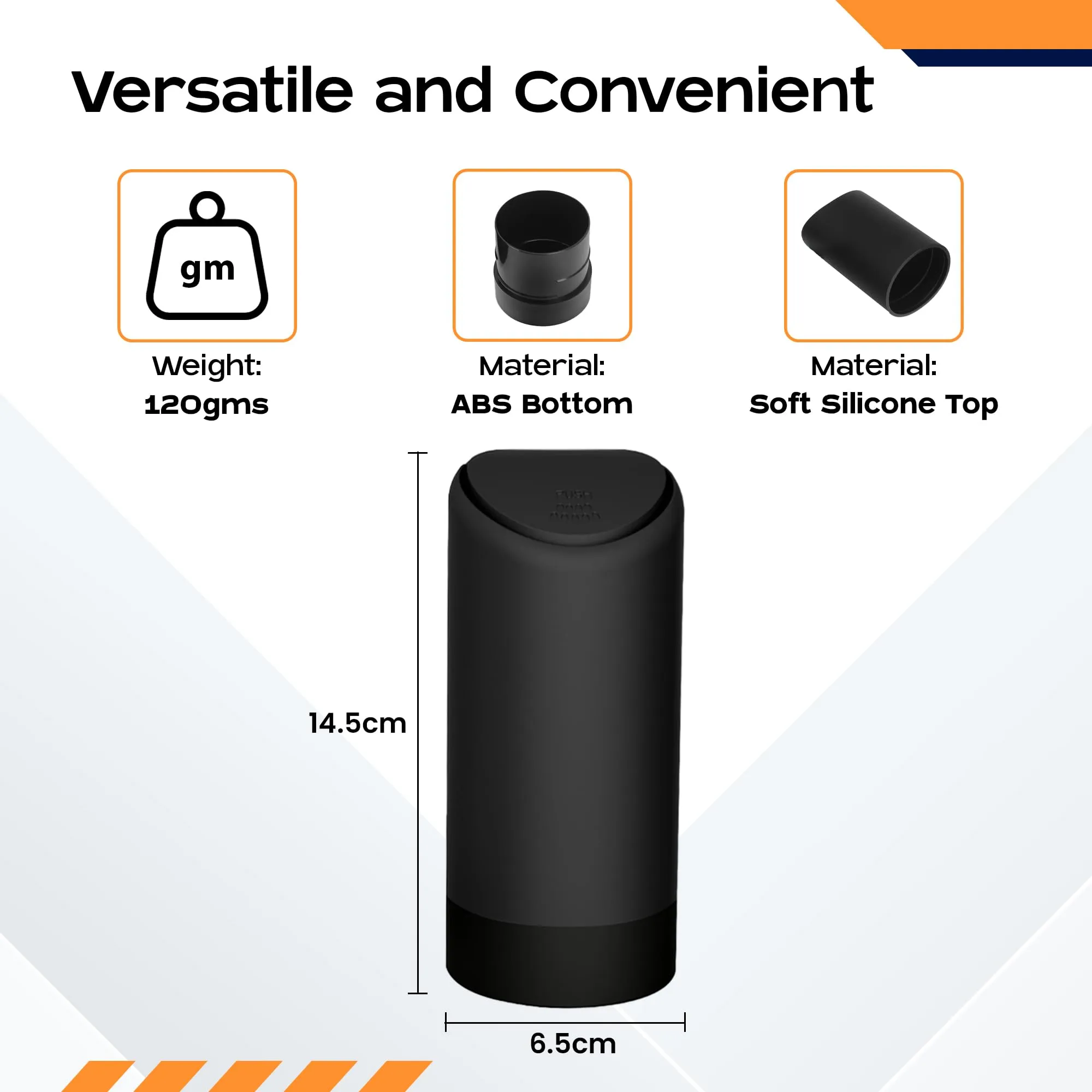 CARBINIC Small Car Dustbin with Lid | Silicone Car Trash Can | Portable Garbage Bin for Home, Office & Car | Mini Car Trash Bin Fits Cup Holder in Console/Door | Odor-free & Leakproof Dustbin | Black
