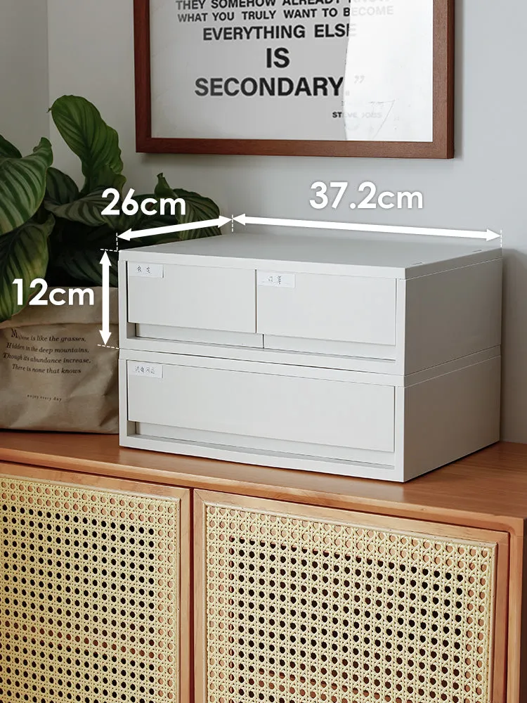 Drawer Type Desktop Double Compartment Storage Box
