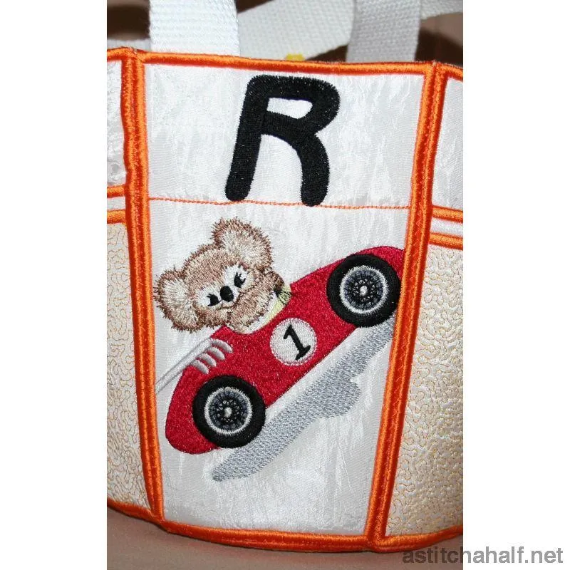 Fuzzy Bucket Tote P Q R