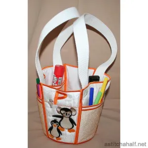 Fuzzy Bucket Tote P Q R
