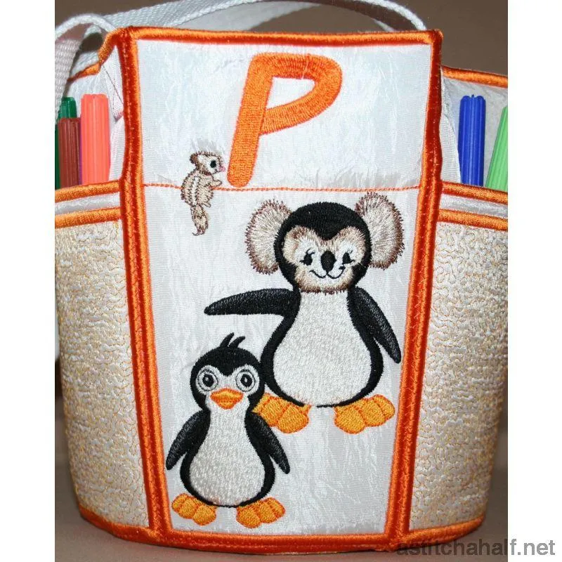 Fuzzy Bucket Tote P Q R