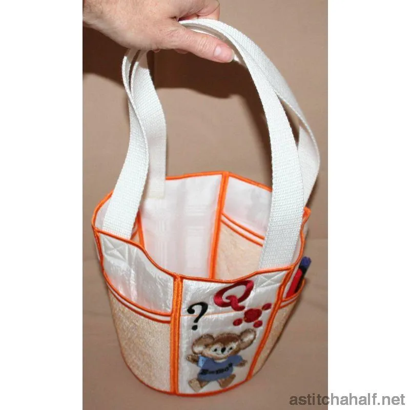 Fuzzy Bucket Tote P Q R