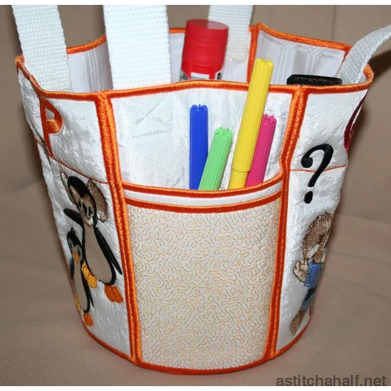Fuzzy Bucket Tote P Q R