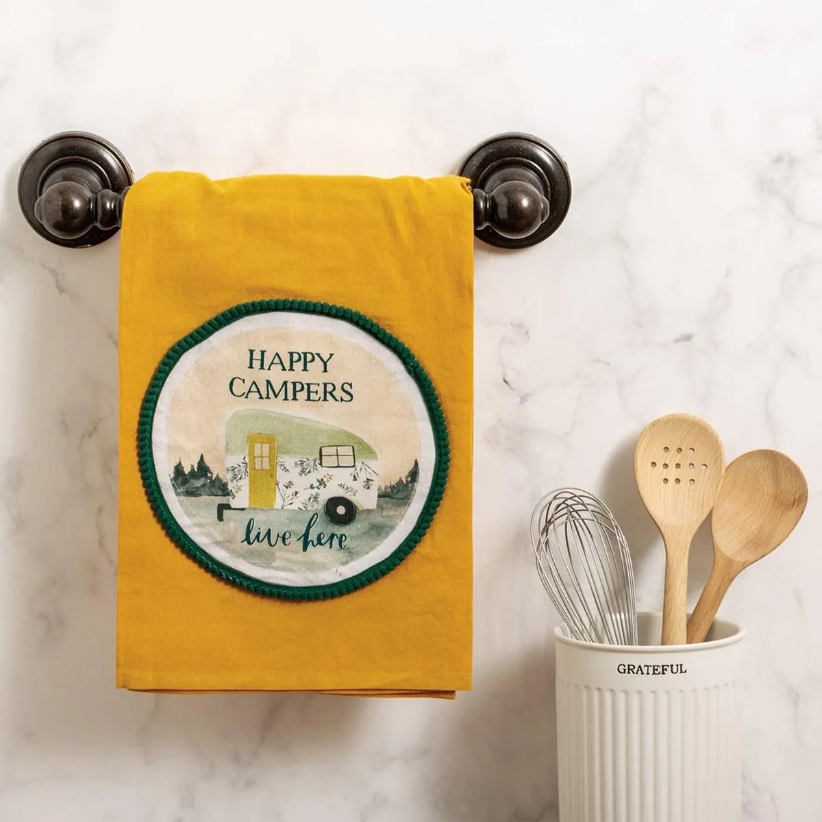 HAPPY CAMPERS LIVE HERE KITCHEN TOWEL