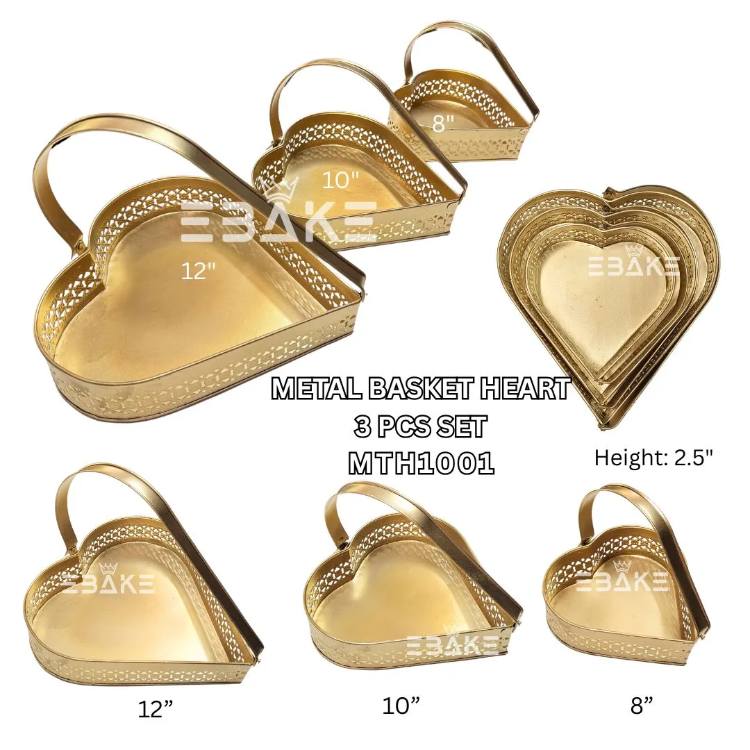Heart Shaped Metal Hamper Basket (Set of 3)