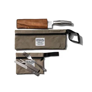 LAMINATED FABRIC POUCH - LONG