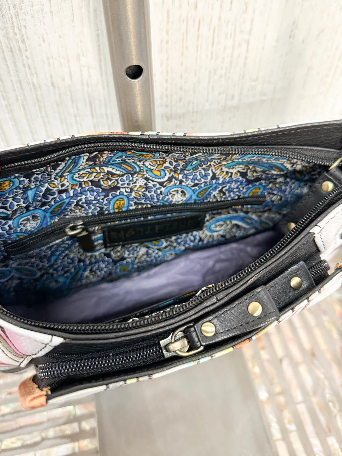 Large Organizer Convertible Shoulder Bag, Leopard Multi