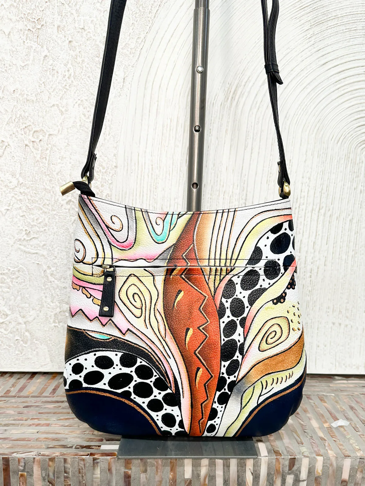 Large Organizer Convertible Shoulder Bag, Leopard Multi