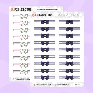 Magical Cat Bow Divider Stickers
