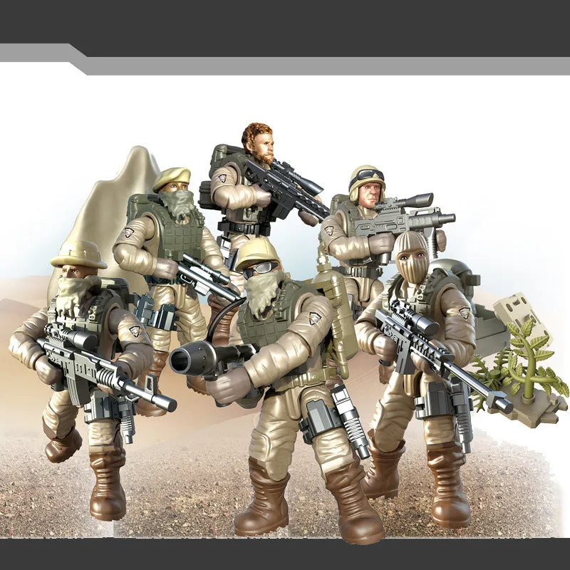 Movable Joint Special Police Team Soldiers 5cm Doll Toy Assembled Soldiers Xj9904 Military Toys