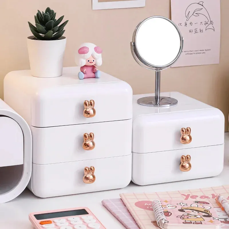 SINOTAO  -  3-layer Desktop Stationery Storage Box Jewelry Drawer Pencil Cabinet Dormitory Sundries Children's Hair Accessories Organizer