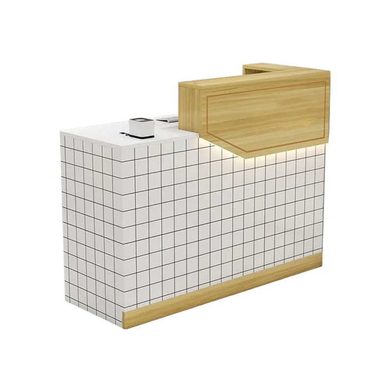 Small Front Desk with Corner and Keyboard Tray for Clothing Stores and Salons JDT-K055