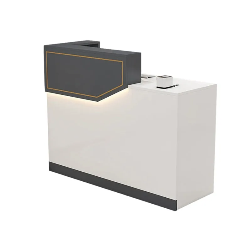 Small Front Desk with Corner and Keyboard Tray for Clothing Stores and Salons JDT-K055