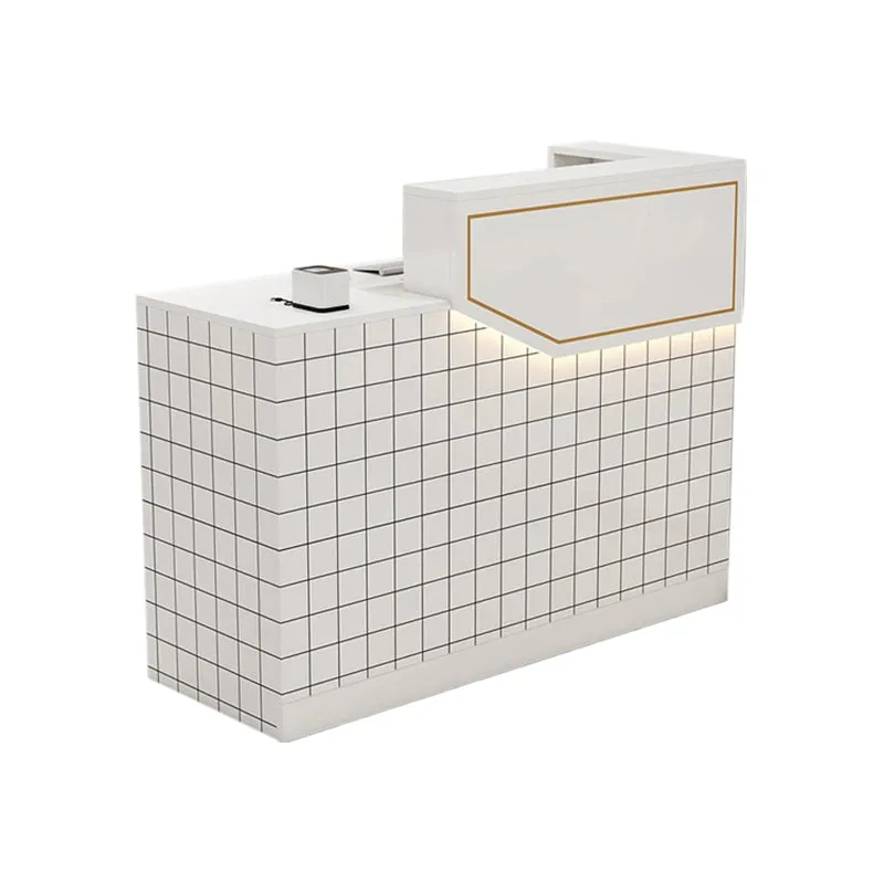 Small Front Desk with Corner and Keyboard Tray for Clothing Stores and Salons JDT-K055