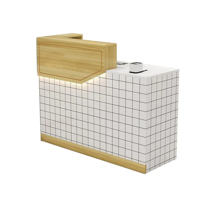 Small Front Desk with Corner and Keyboard Tray for Clothing Stores and Salons JDT-K055