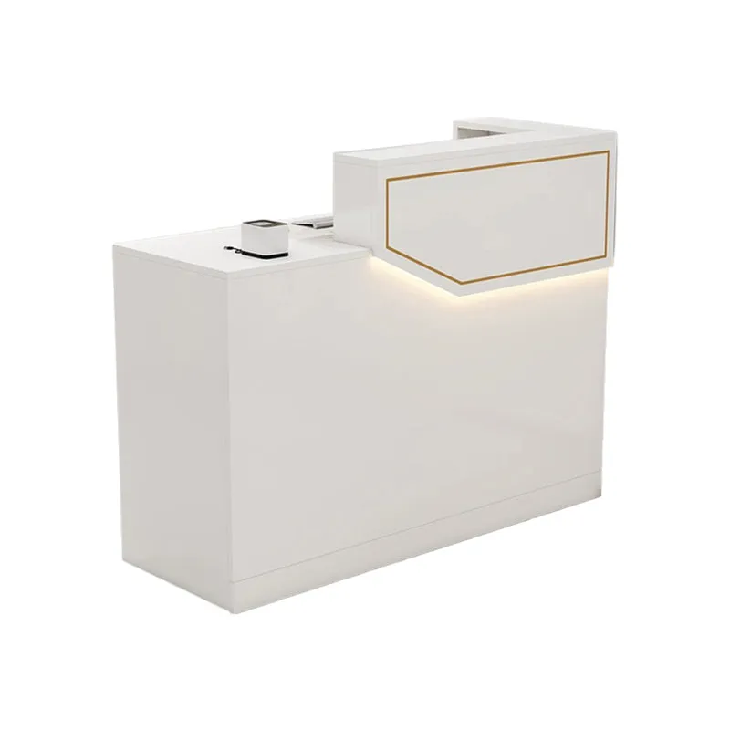 Small Front Desk with Corner and Keyboard Tray for Clothing Stores and Salons JDT-K055
