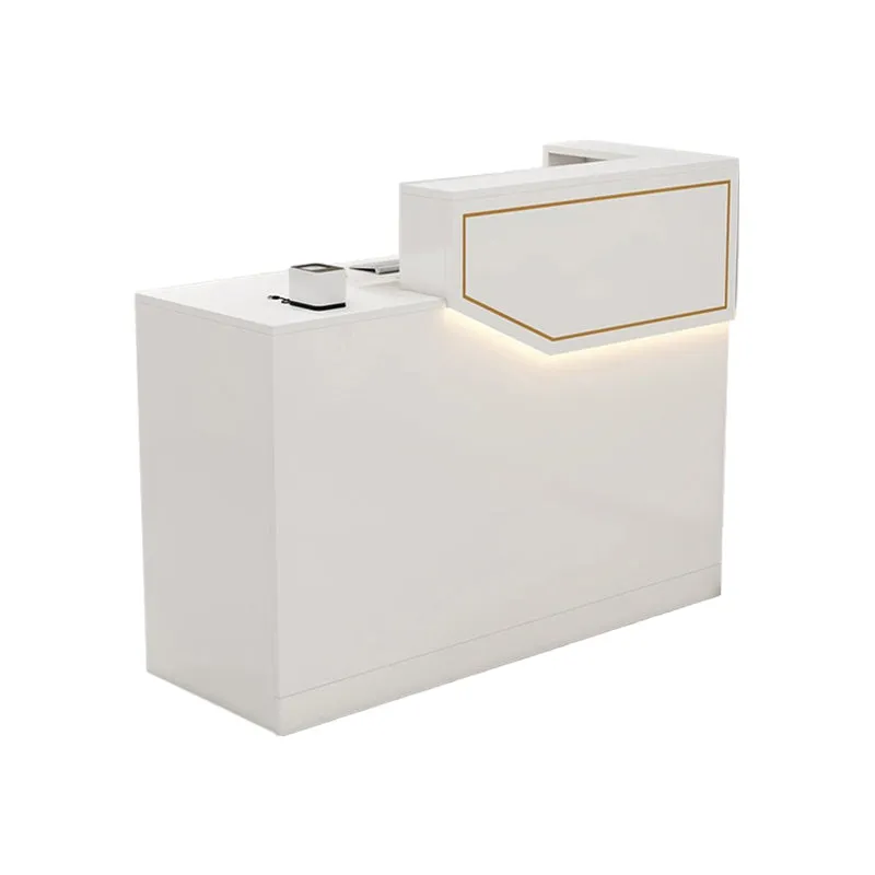 Small Front Desk with Corner and Keyboard Tray for Clothing Stores and Salons JDT-K055