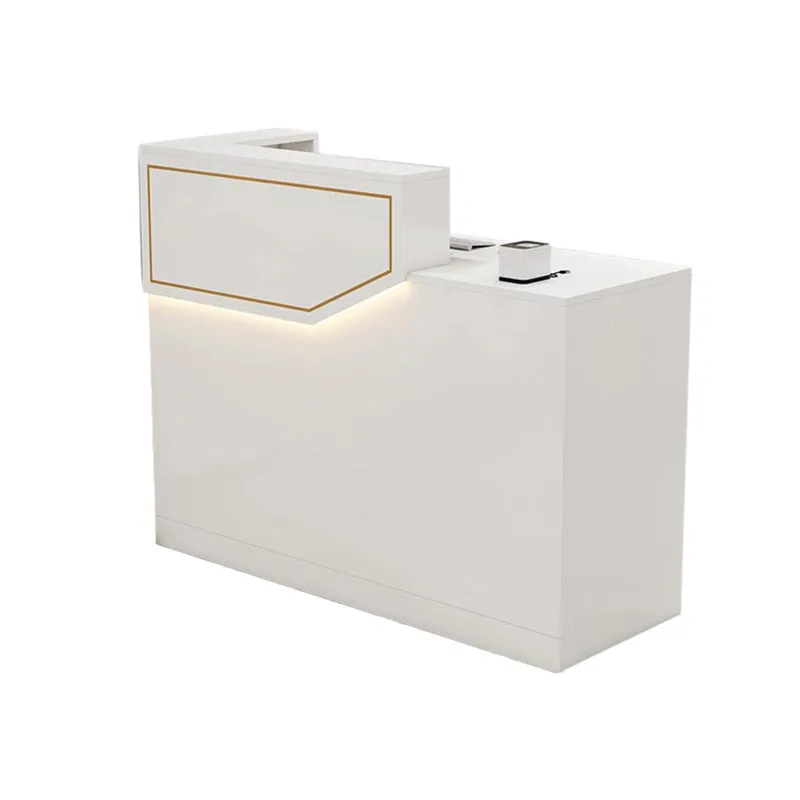 Small Front Desk with Corner and Keyboard Tray for Clothing Stores and Salons JDT-K055