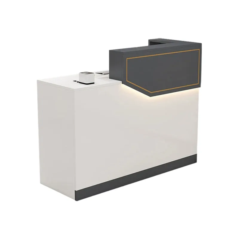 Small Front Desk with Corner and Keyboard Tray for Clothing Stores and Salons JDT-K055