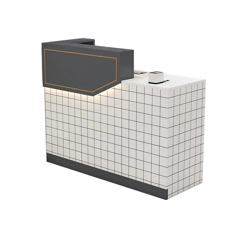 Small Front Desk with Corner and Keyboard Tray for Clothing Stores and Salons JDT-K055
