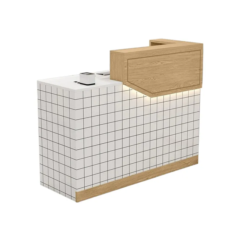 Small Front Desk with Corner and Keyboard Tray for Clothing Stores and Salons JDT-K055