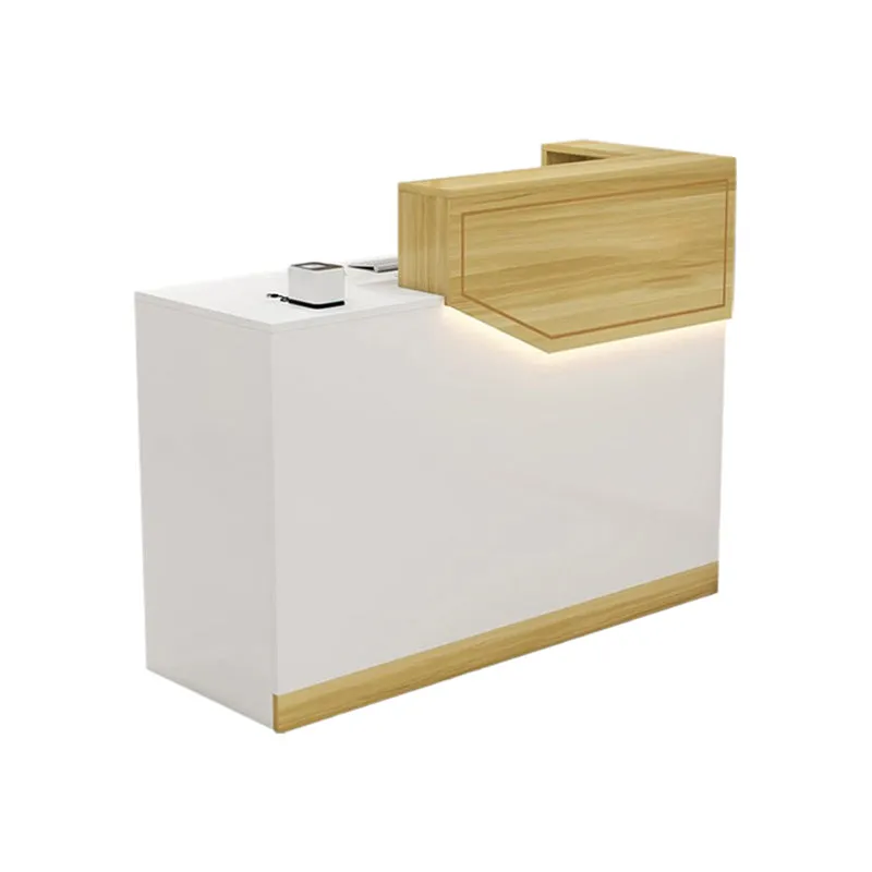 Small Front Desk with Corner and Keyboard Tray for Clothing Stores and Salons JDT-K055