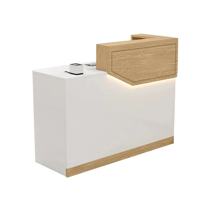 Small Front Desk with Corner and Keyboard Tray for Clothing Stores and Salons JDT-K055