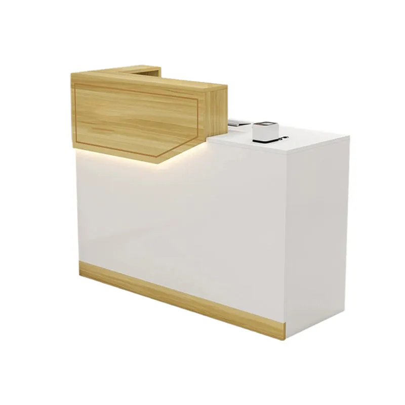 Small Front Desk with Corner and Keyboard Tray for Clothing Stores and Salons JDT-K055