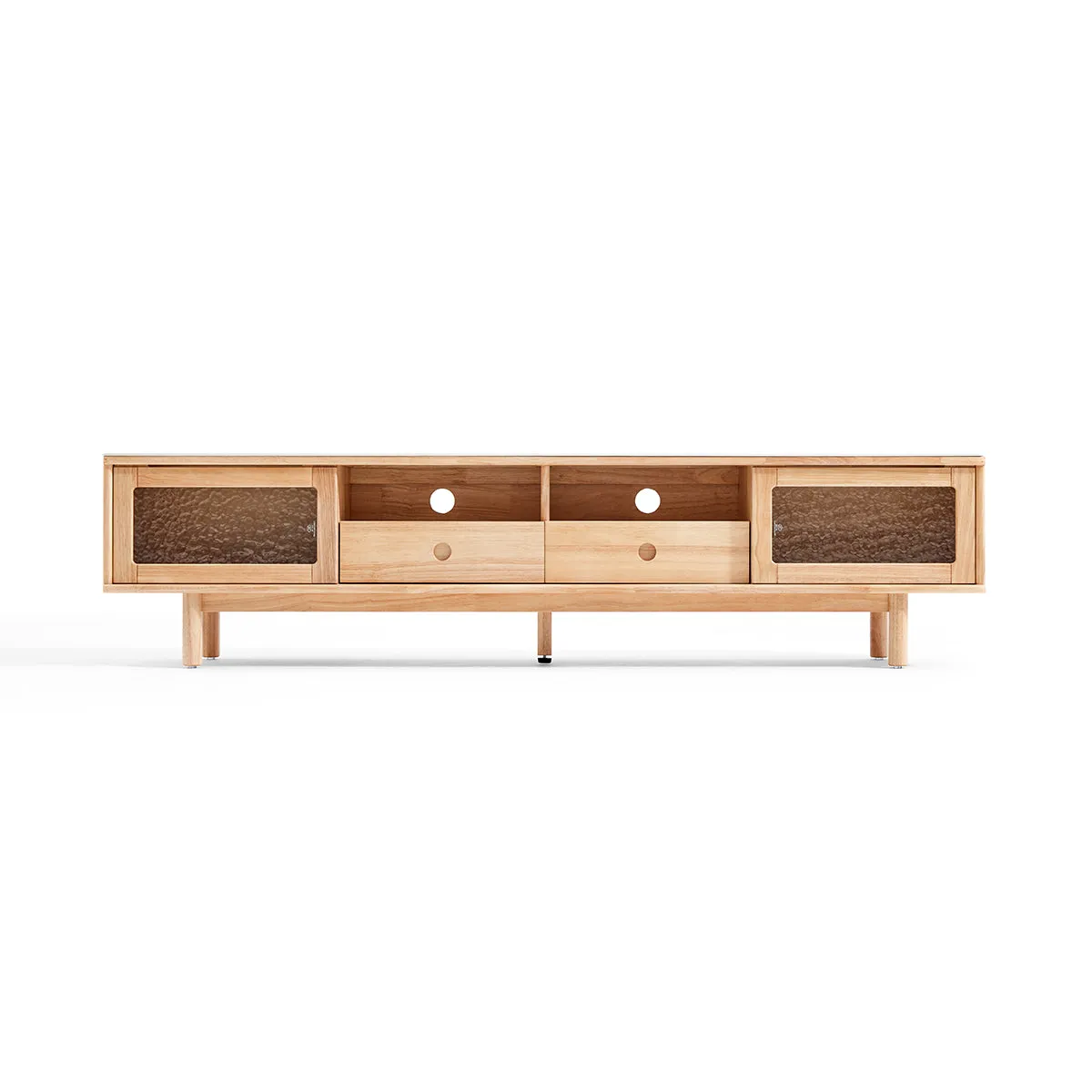 Solid Wood Organic Entertainment Unit TV Console