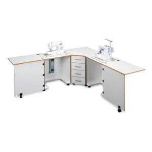 Sylvia Model 1350 Combo Cabinet in White with Oak Trim