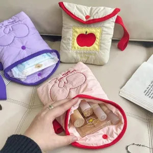 UAKISS  -  1 Piece Sweet Student Lipstick Bag for Girl Korean Fashion Sanitary Tissue Storage Bag Portable High Capacity Coin Keychain Bag