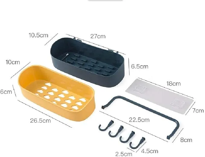 Wall Mounted Multi Storage Rack (Dark Blue)