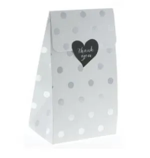 White with Silver Foil Polkadot Treat Box